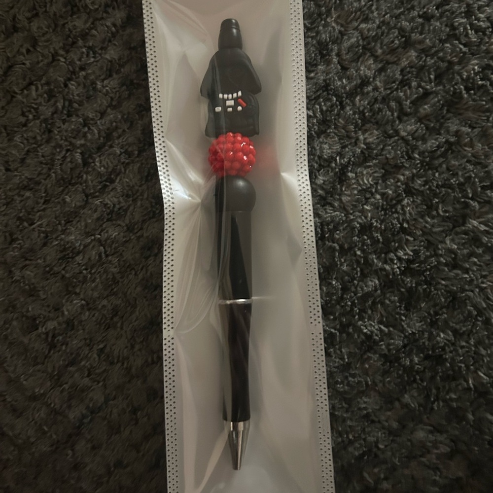 Hand Crafted Black and Red Character Pen